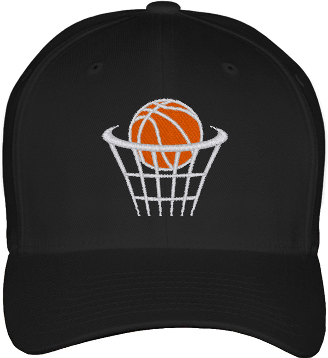 Basketball Hoop Fitted Baseball Cap