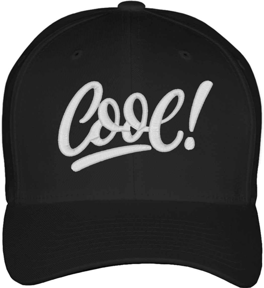 Cool Typography Fitted Baseball Cap