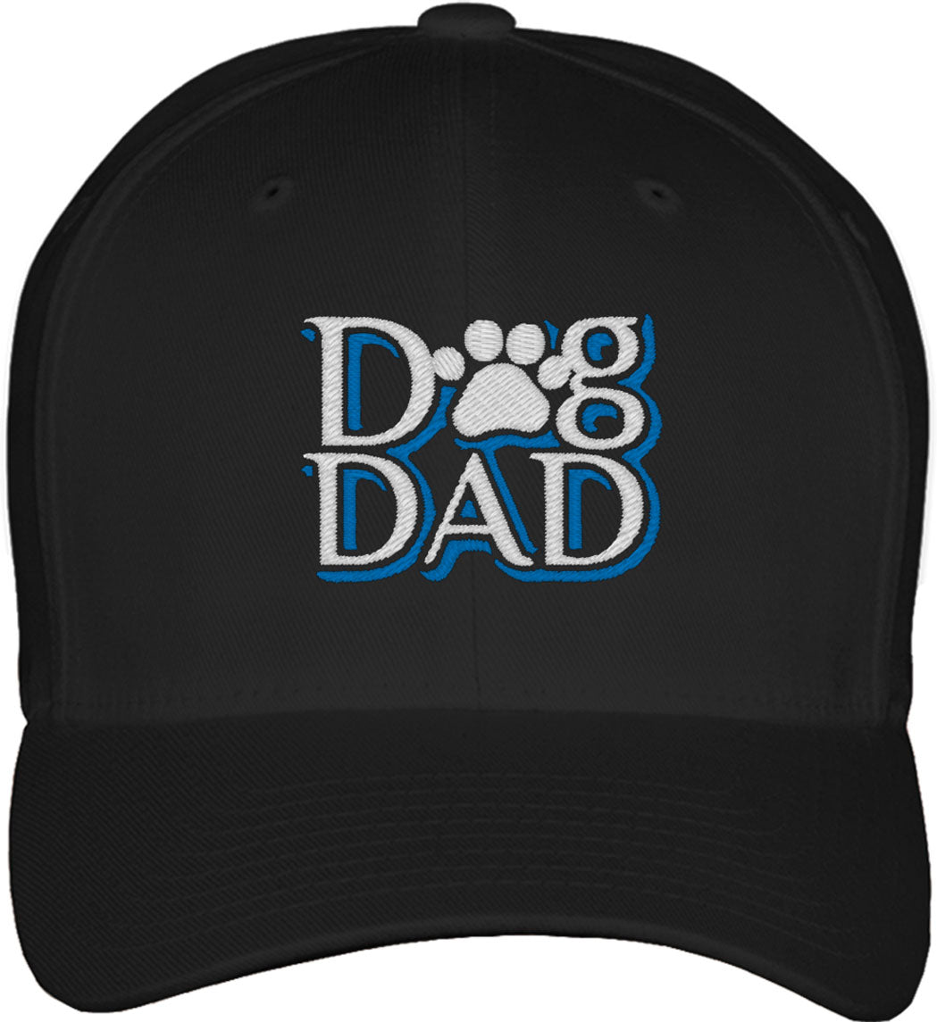 Dog Dad Paw Print Fitted Baseball Cap