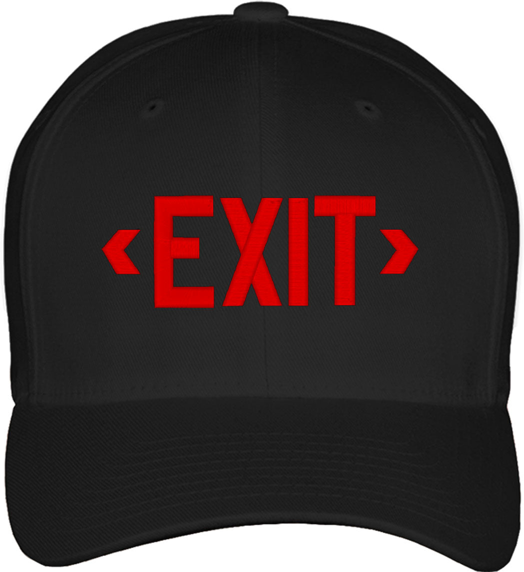 Exit Sign Emergency Sign Fitted Baseball Cap