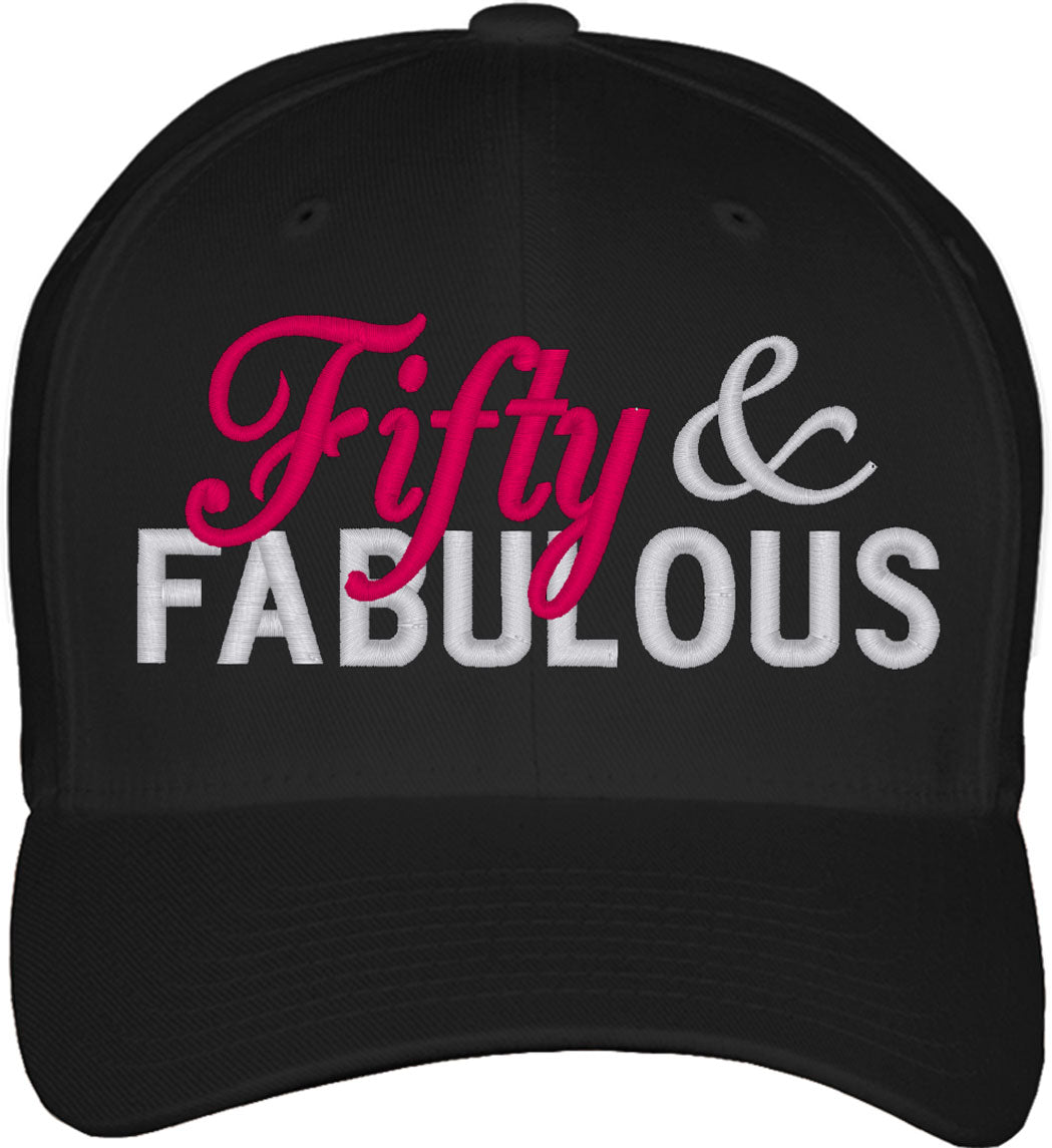 Fifty And Fabulous 50th Birthday Fitted Baseball Cap