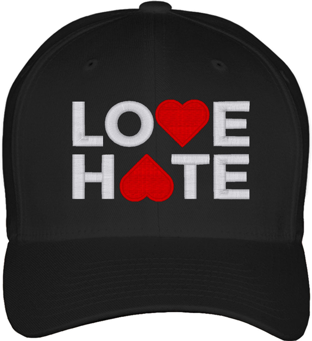 Love Hate Fitted Baseball Cap