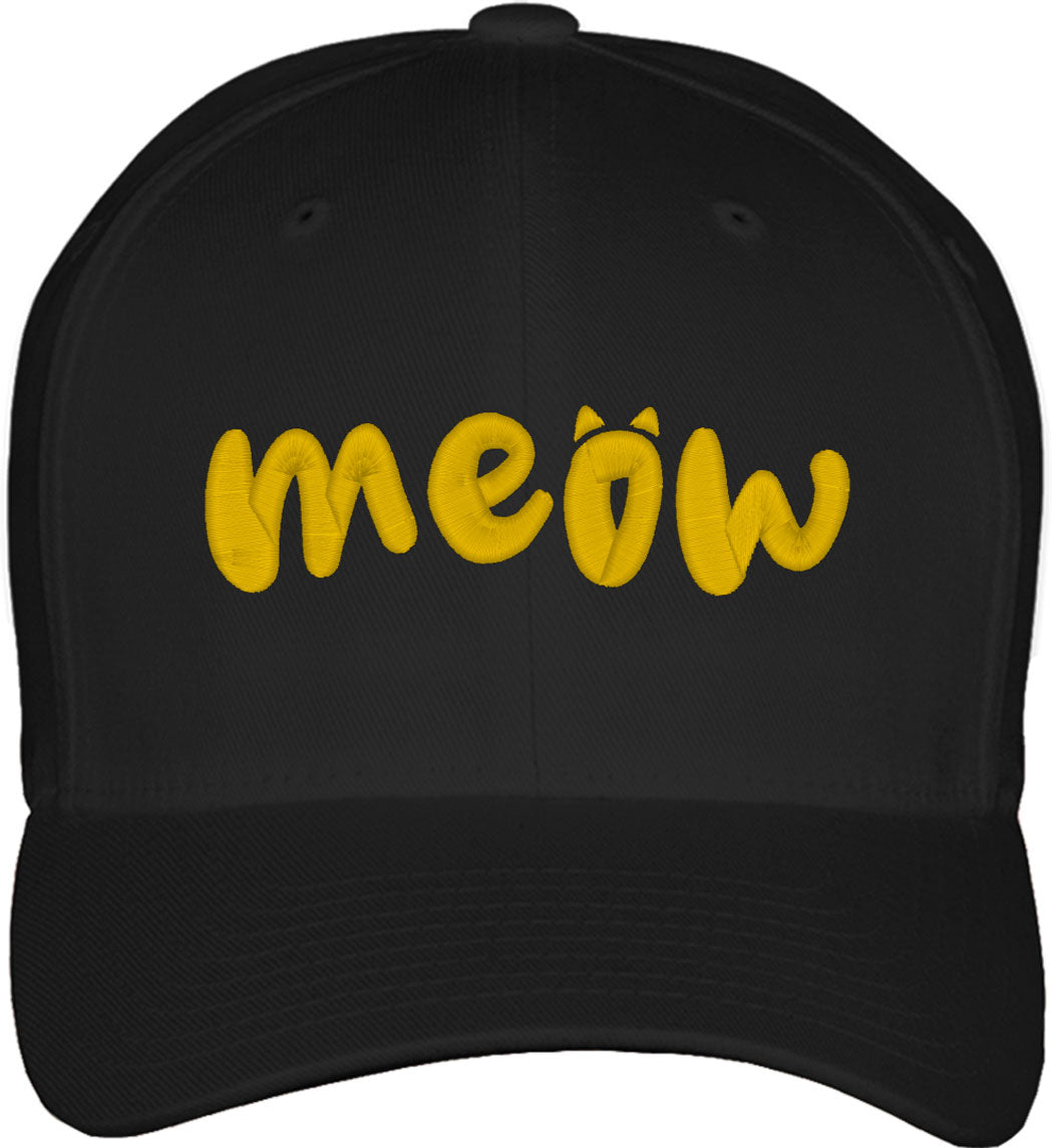 Meow Cat Fitted Baseball Cap