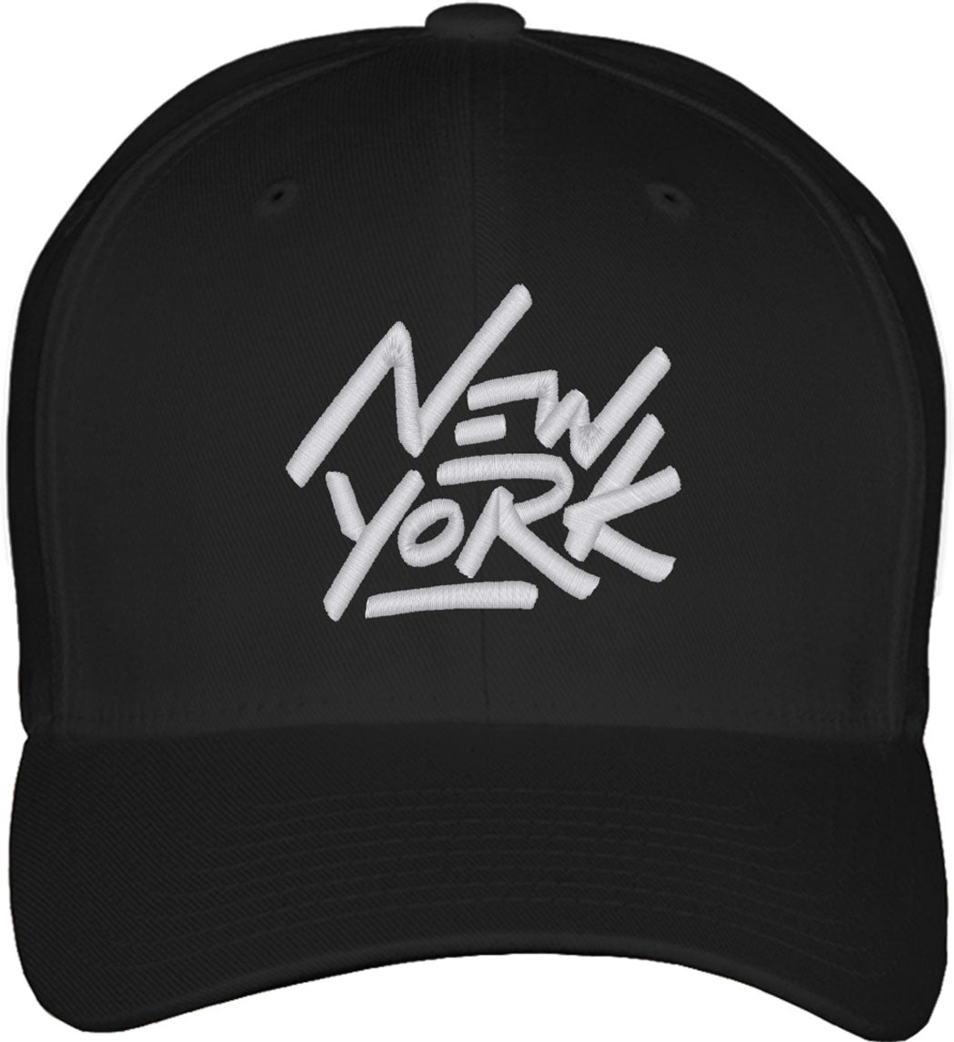 New York Typography Fitted Baseball Cap