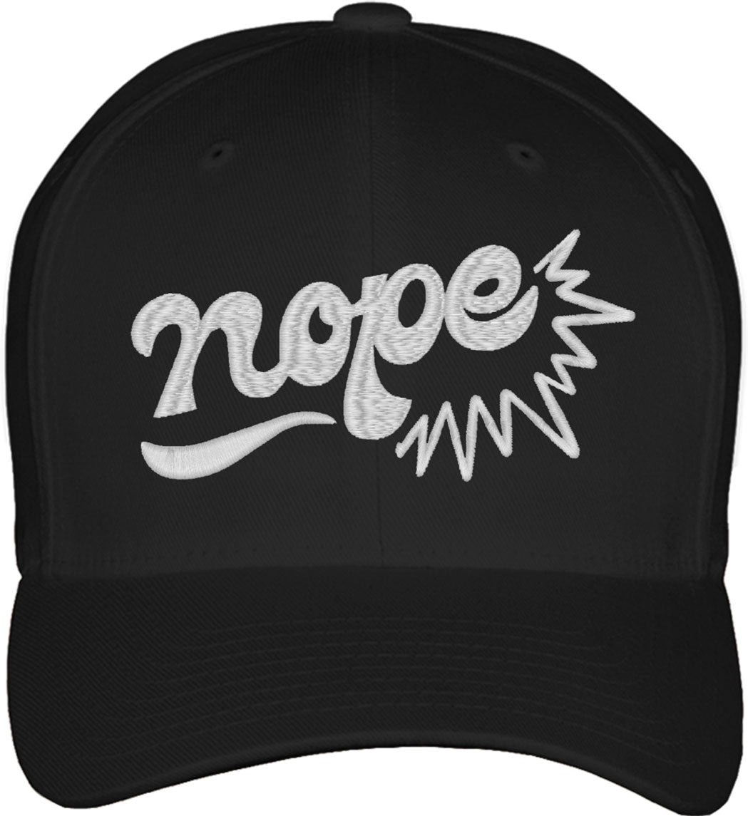 Nope Typography Fitted Baseball Cap