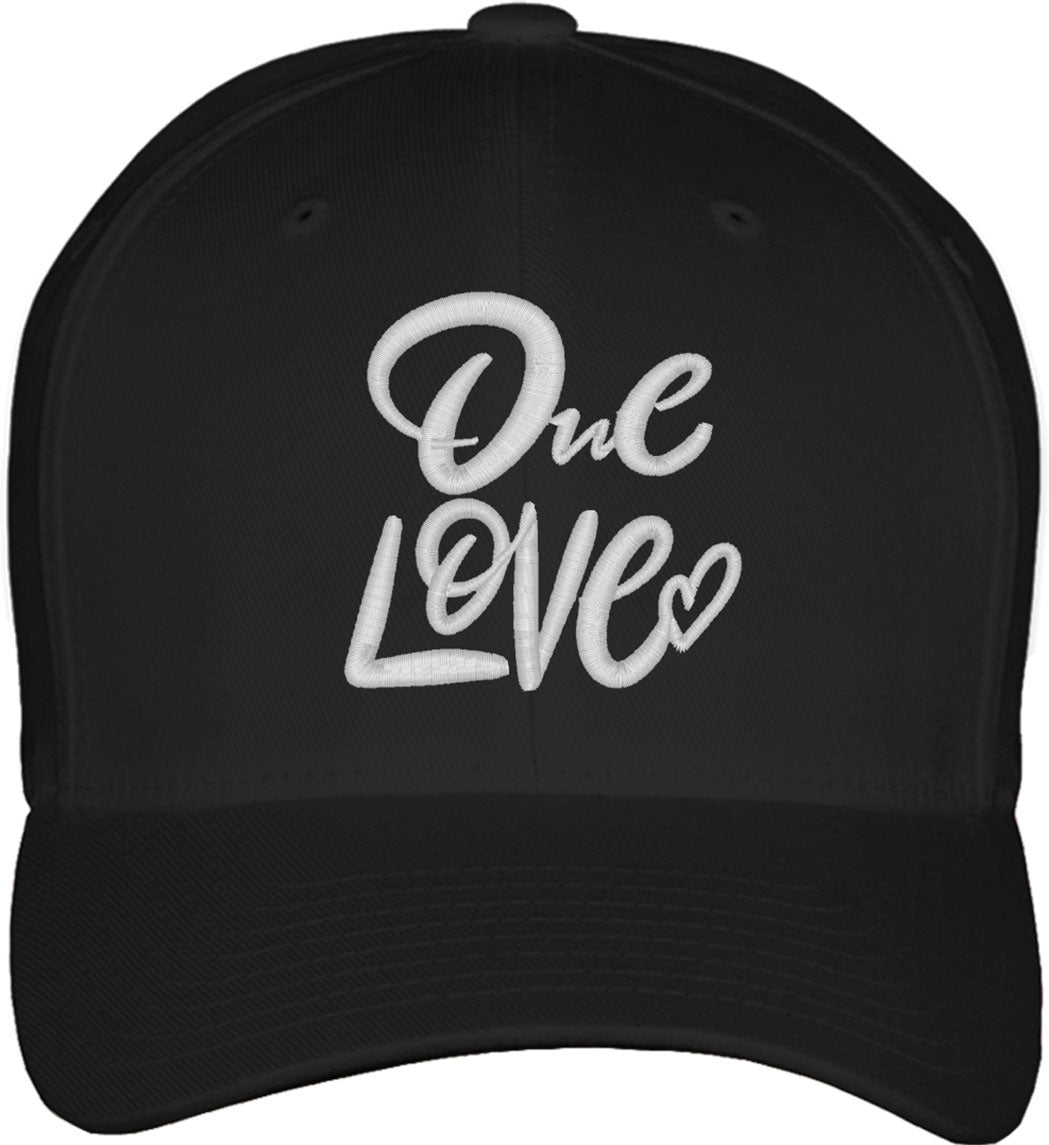 One Love Typography Fitted Baseball Cap