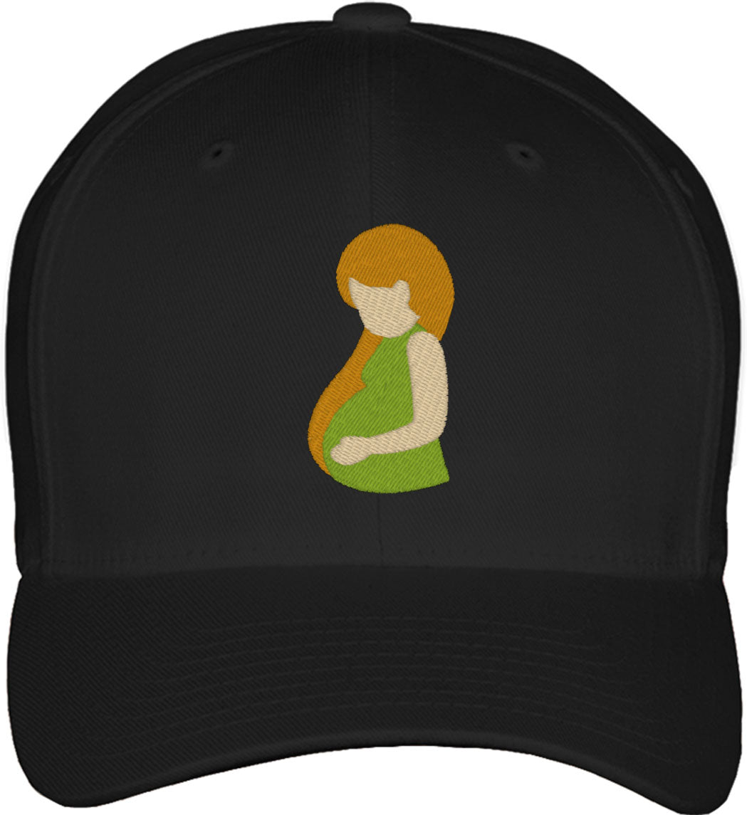 Pregnant Woman Mother's Day Fitted Baseball Cap