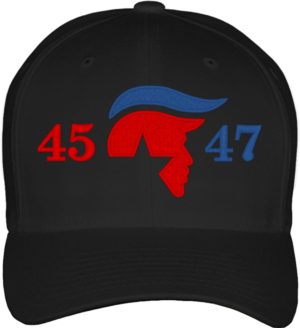 Trump 45 47 2024 Presidential Election Fitted Baseball Cap