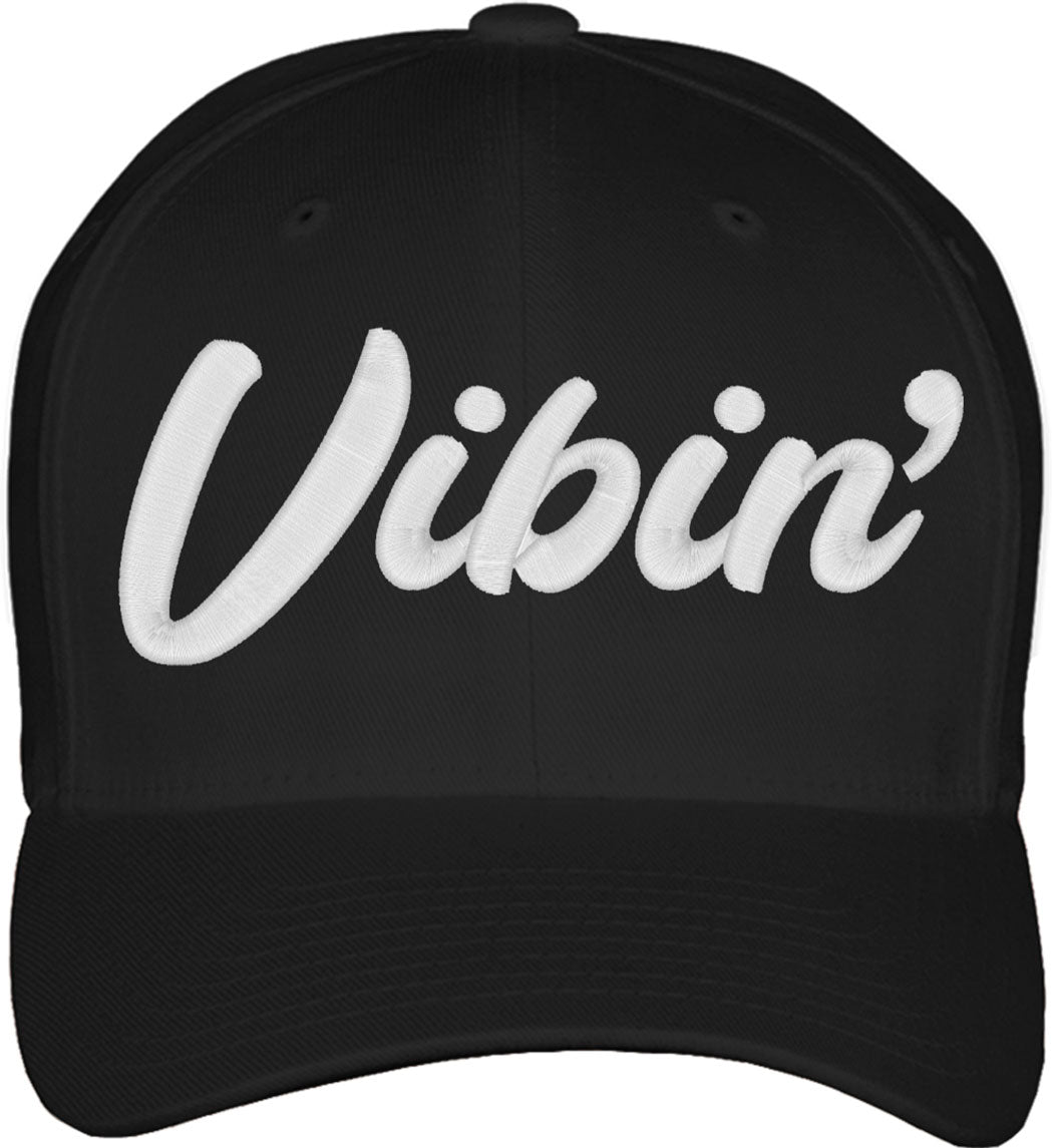 Vibin' Typography Fitted Baseball Cap
