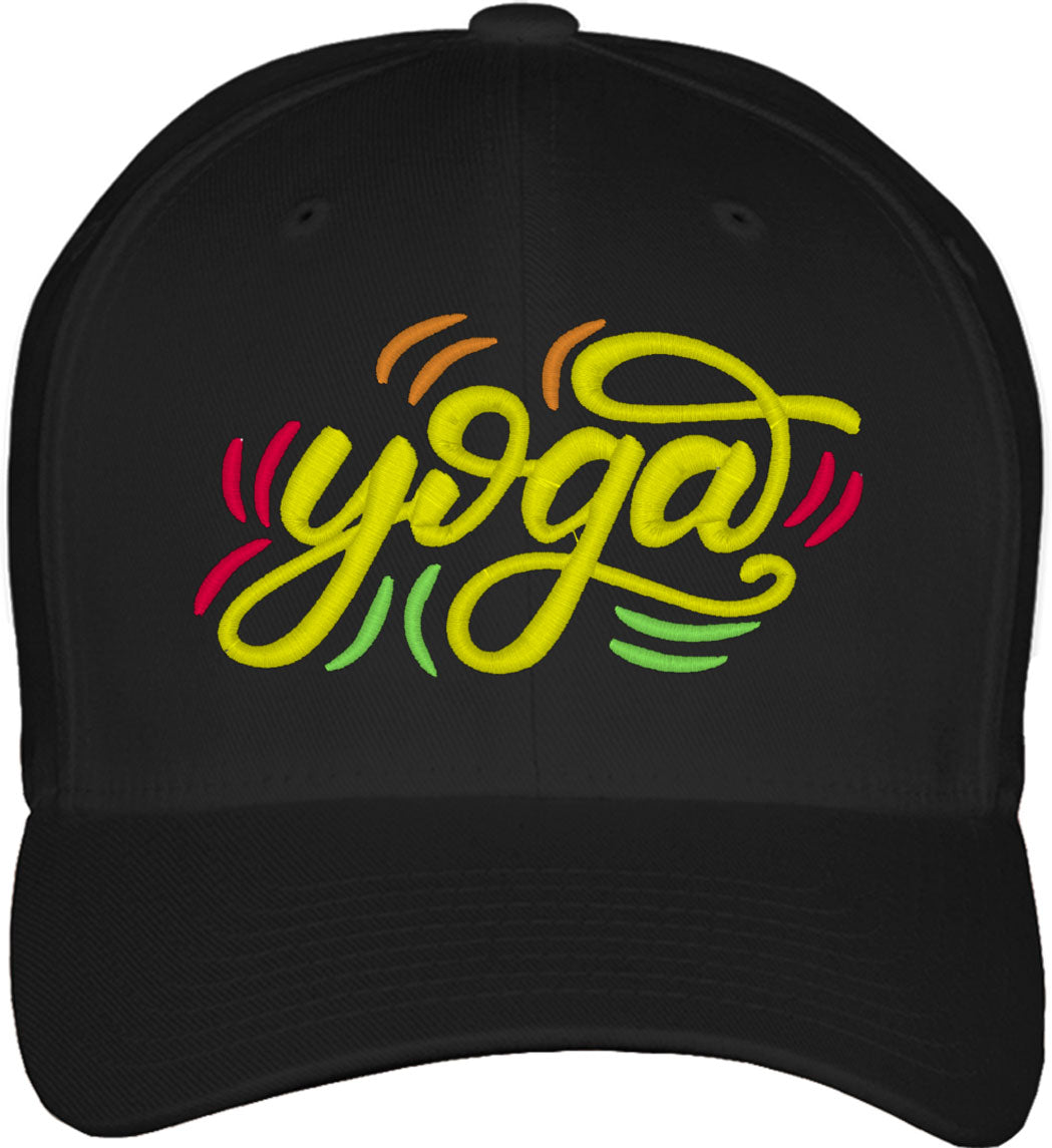 Yoga Typography Fitted Baseball Cap