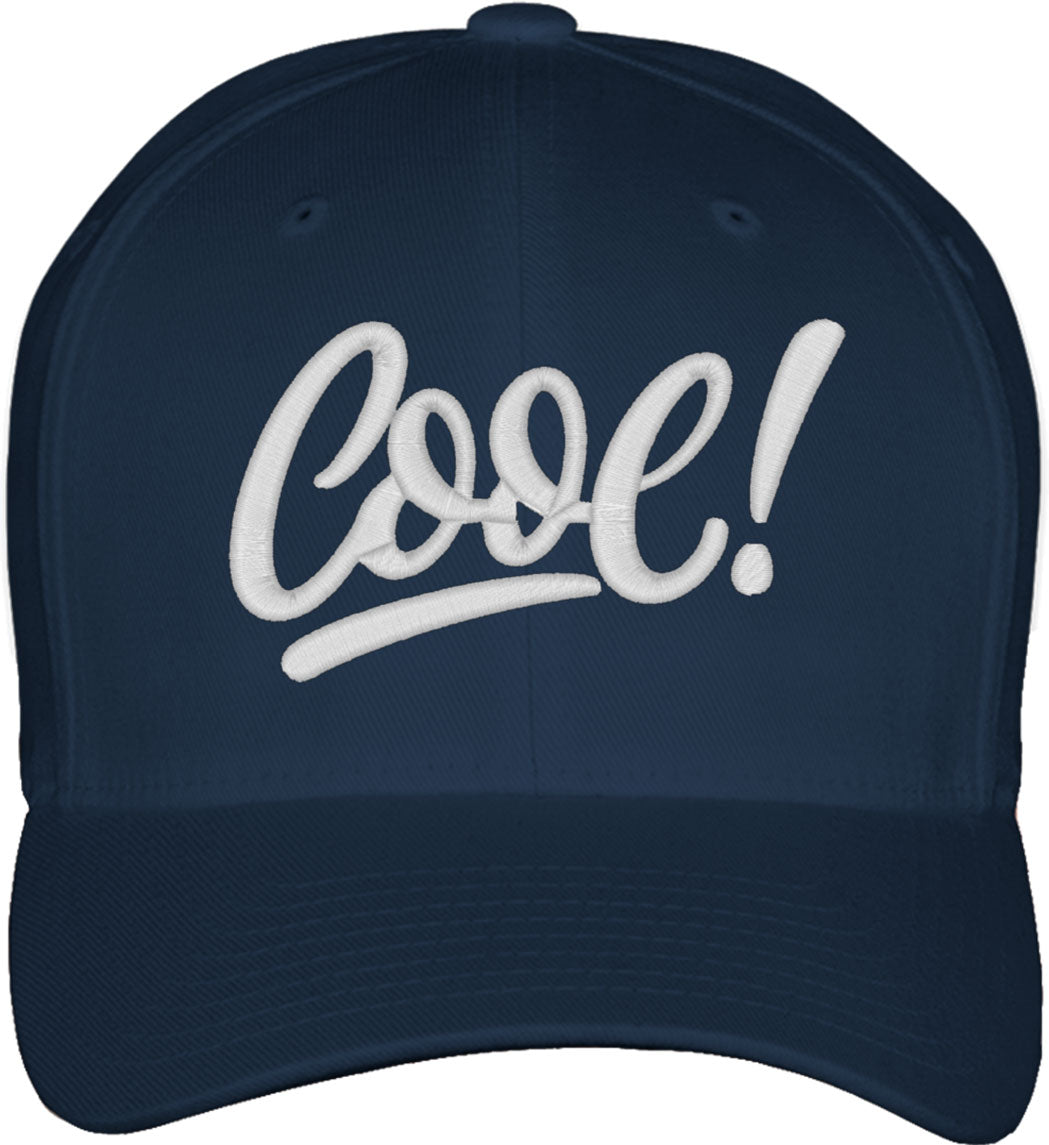 Cool Typography Fitted Baseball Cap