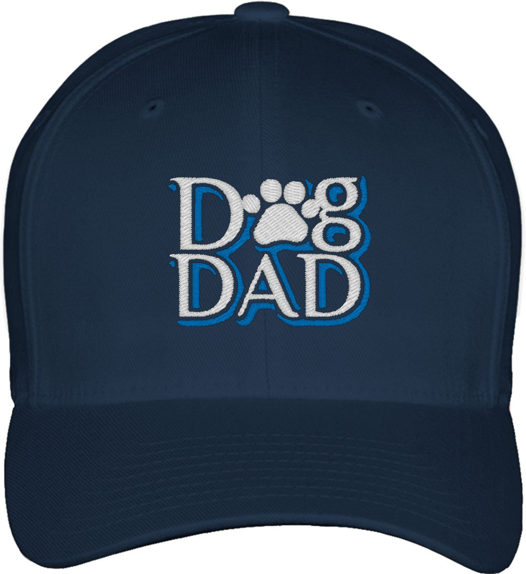 Dog Dad Paw Print Fitted Baseball Cap