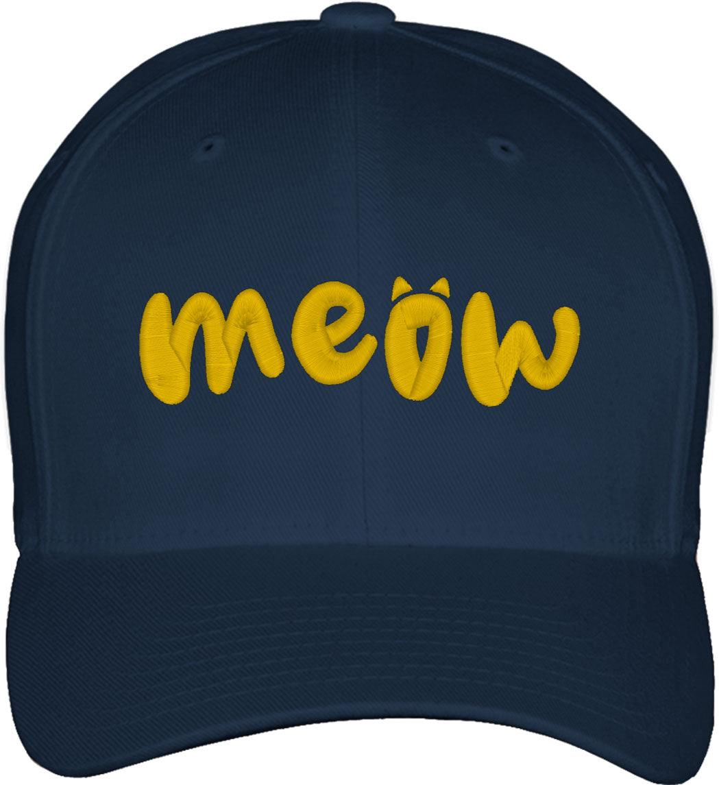 Meow Cat Fitted Baseball Cap