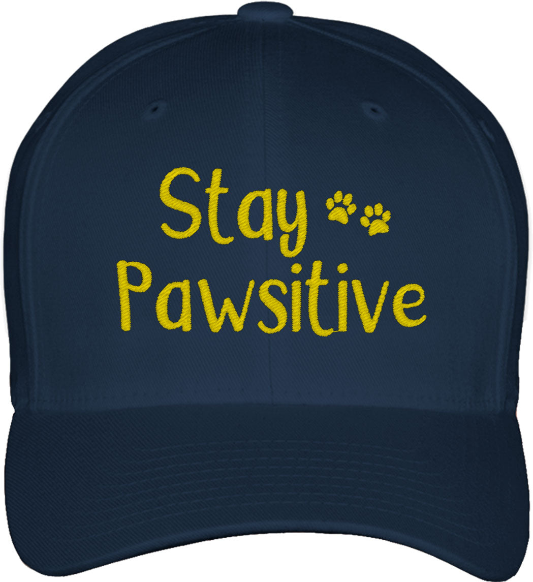 Stay Pawsitive Dog Fitted Baseball Cap