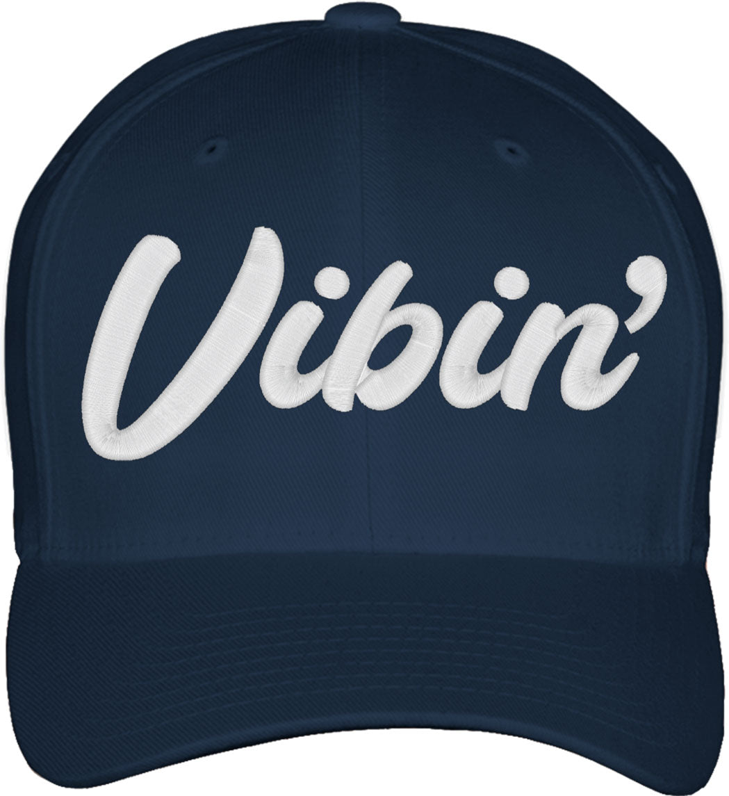 Vibin' Typography Fitted Baseball Cap