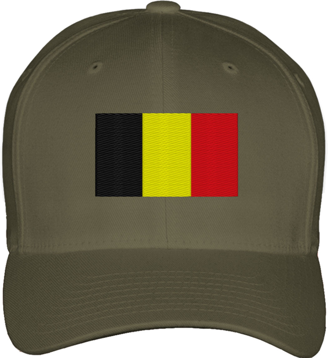 Belgium Flag Fitted Baseball Cap