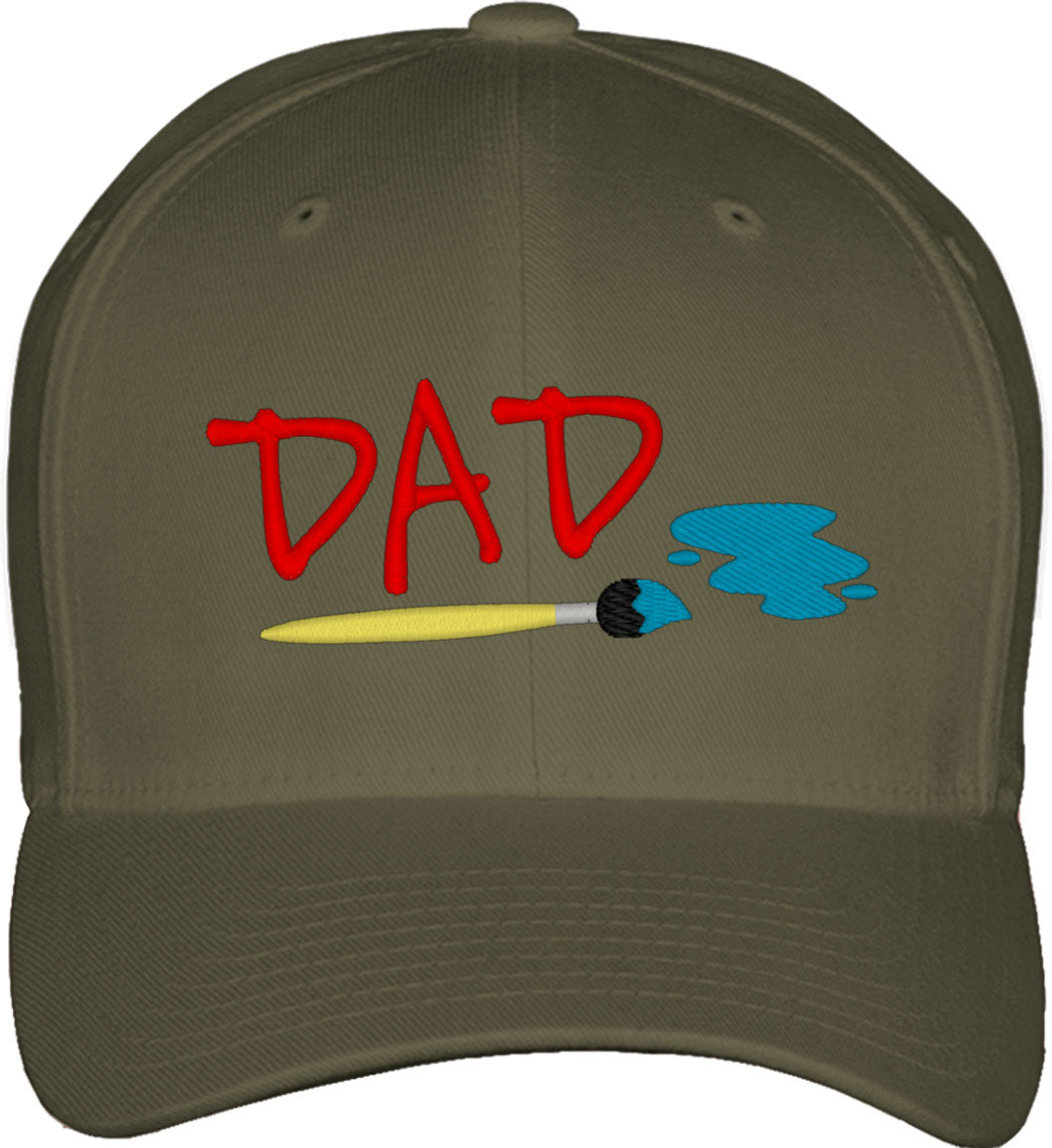 Painting Artist Dad Father's Day Fitted Baseball Cap
