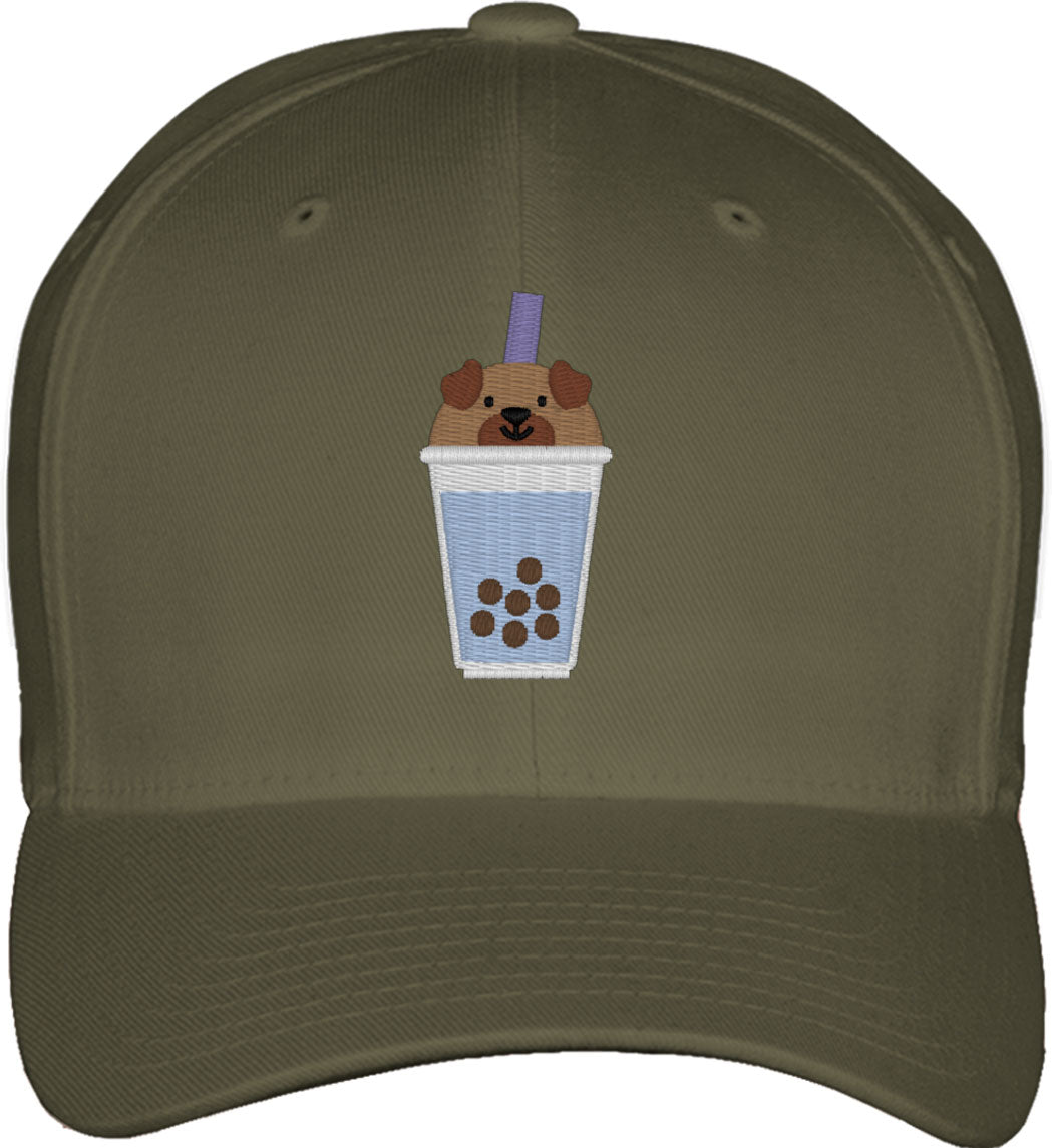 Cute Bobatea Dog Fitted Baseball Cap