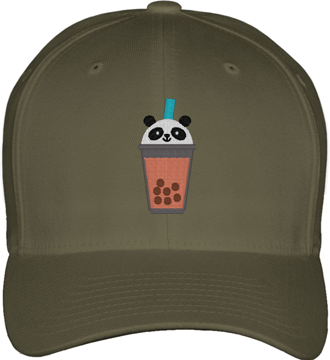 Cute Bobatea Panda Fitted Baseball Cap