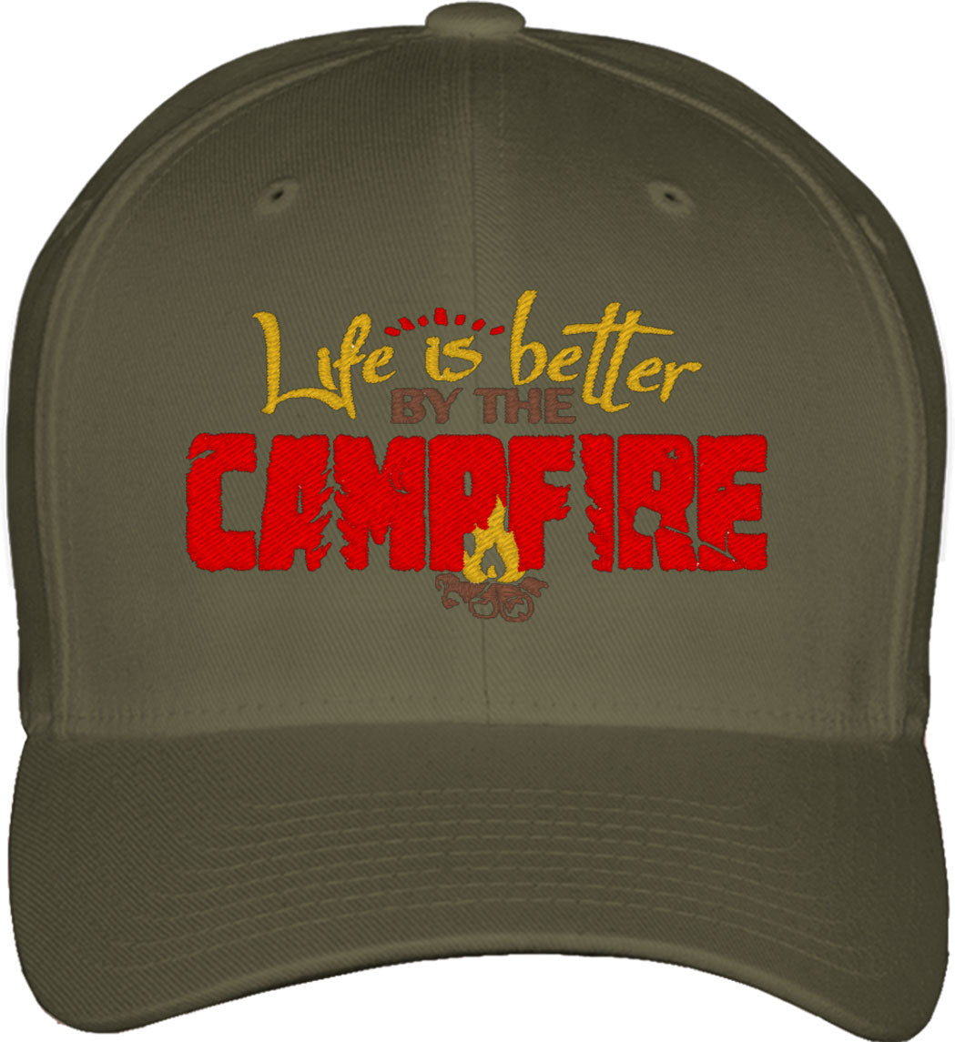 Life Is Better By The Campfire Fitted Baseball Cap