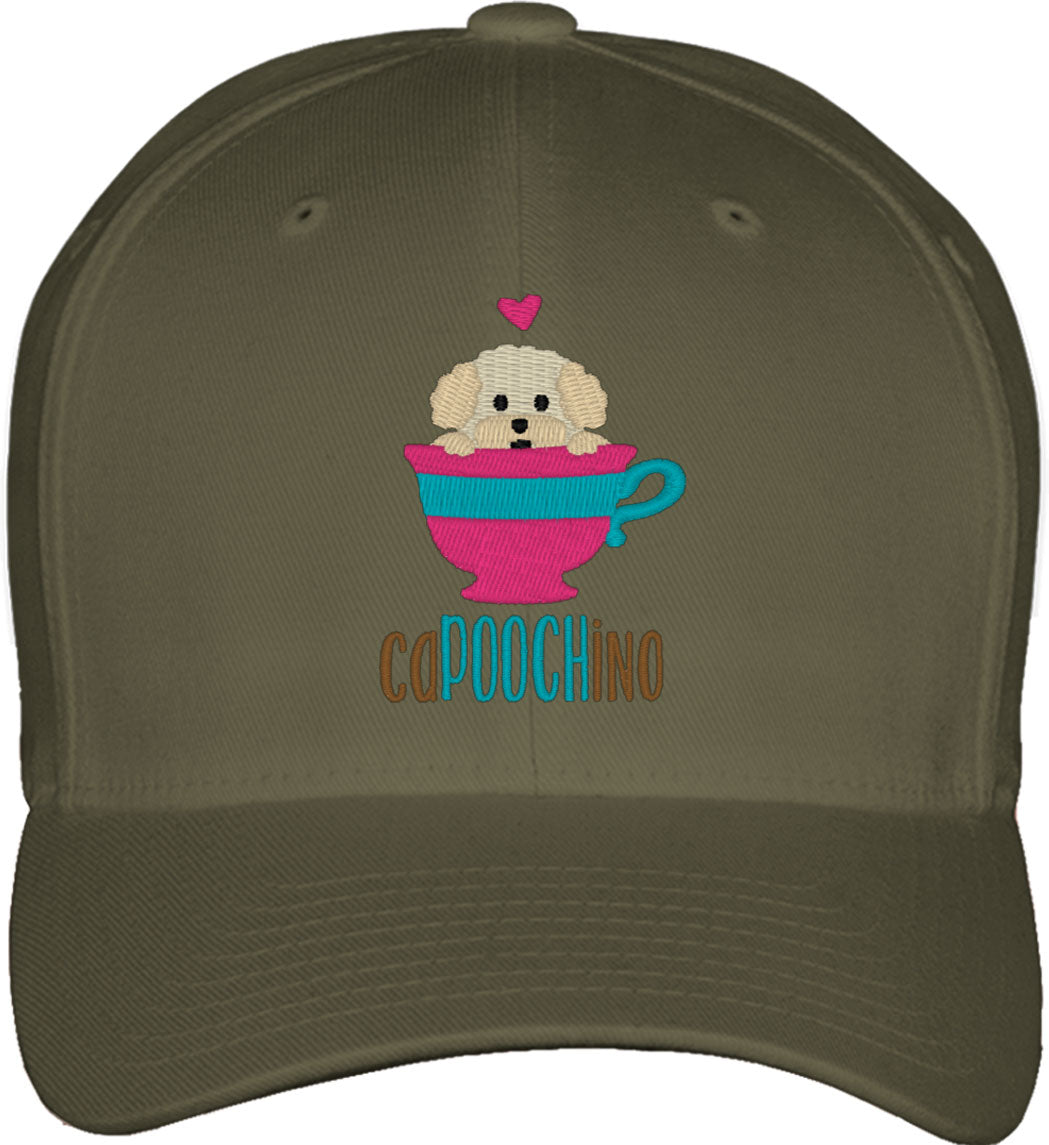 Capoochino Cute Dog Fitted Baseball Cap