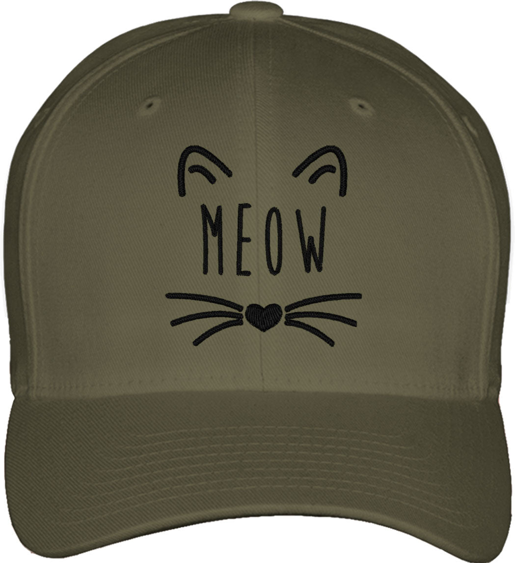 Cat Meow Fitted Baseball Cap