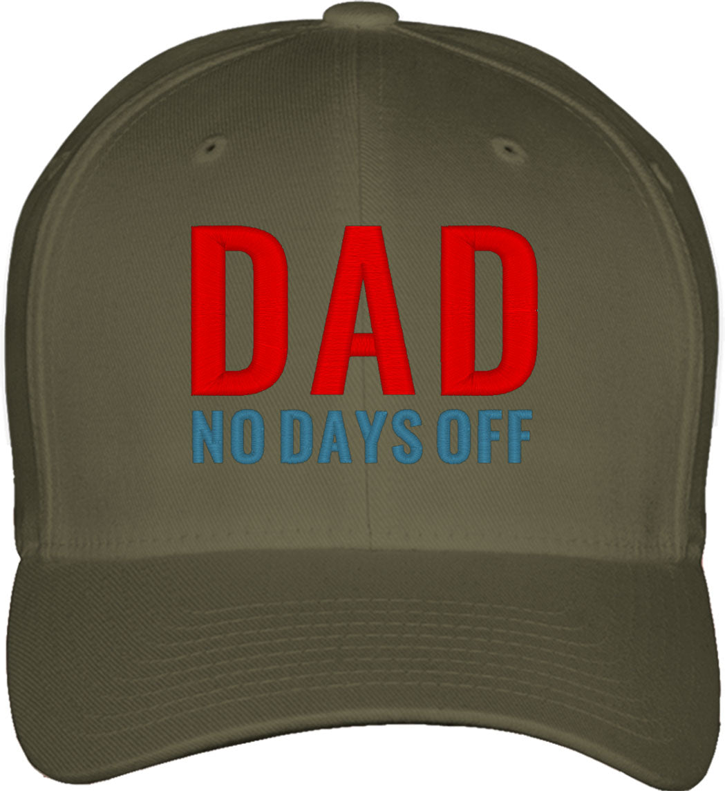 Dad No Days Off Fitted Baseball Cap