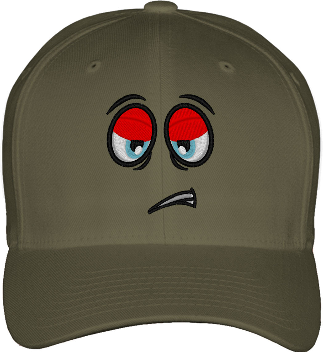 Emoji Bored Face Fitted Baseball Cap