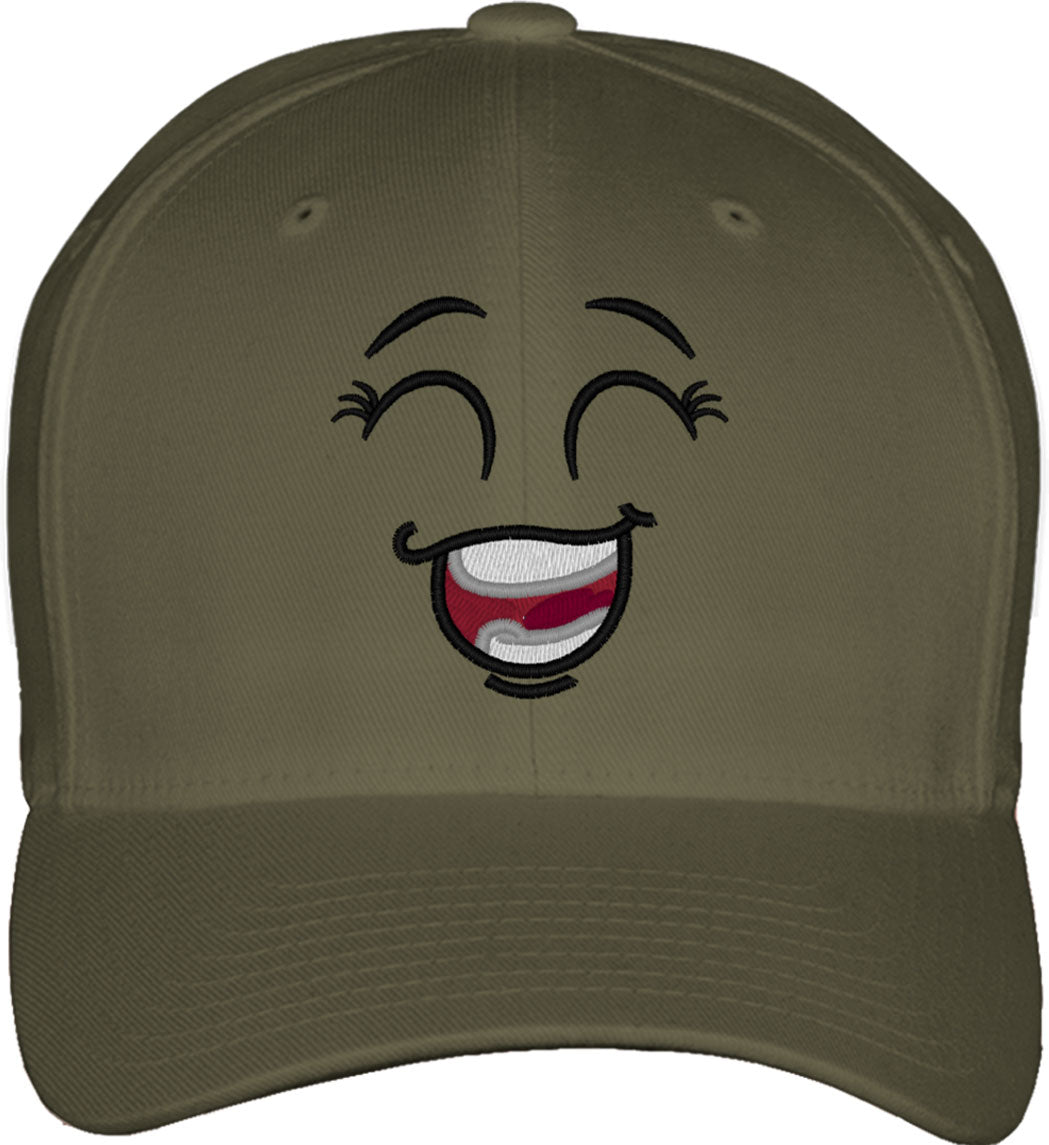 Emoji Smiling Face Fitted Baseball Cap