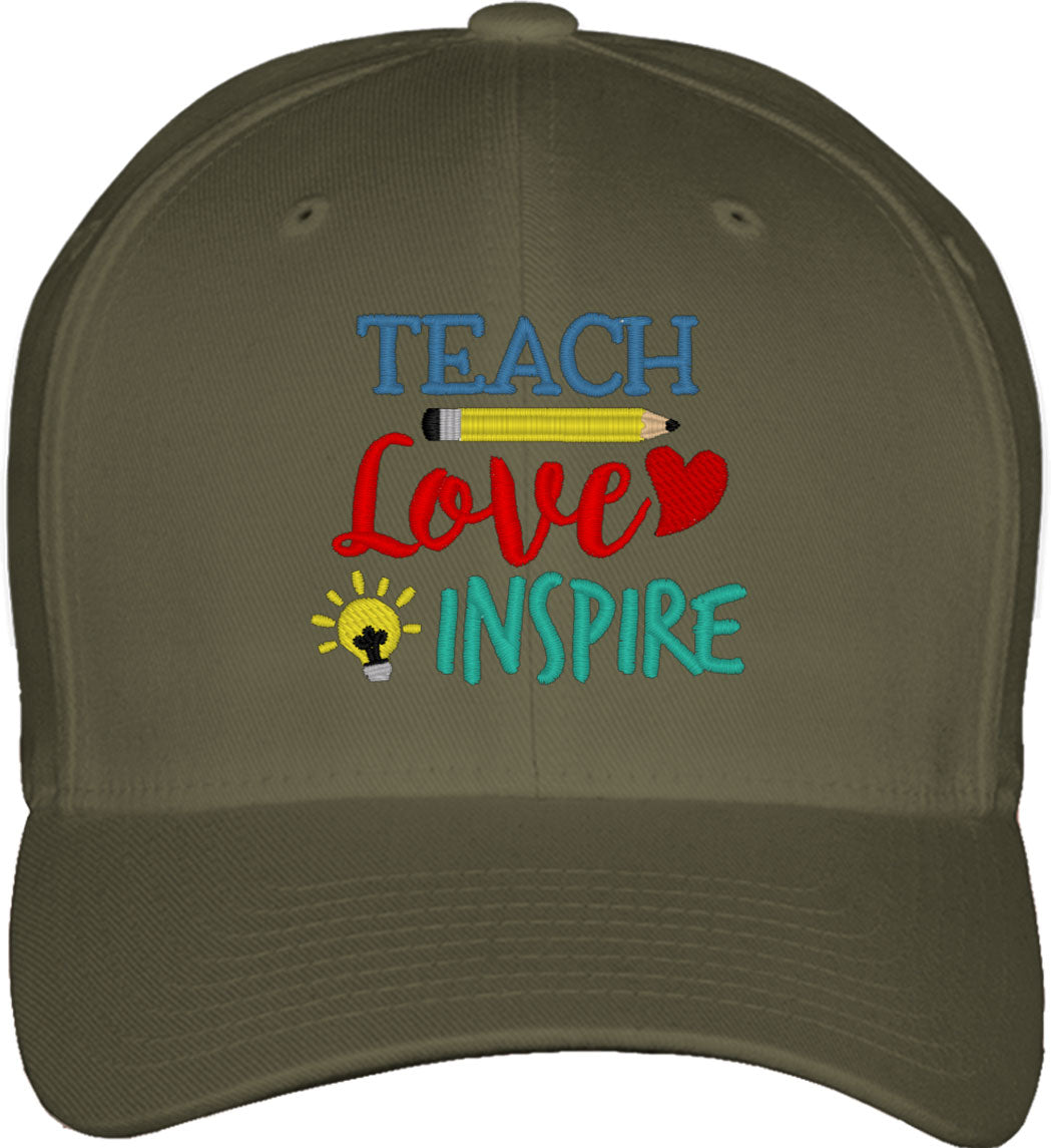 Teach Love Inspire Fitted Baseball Cap
