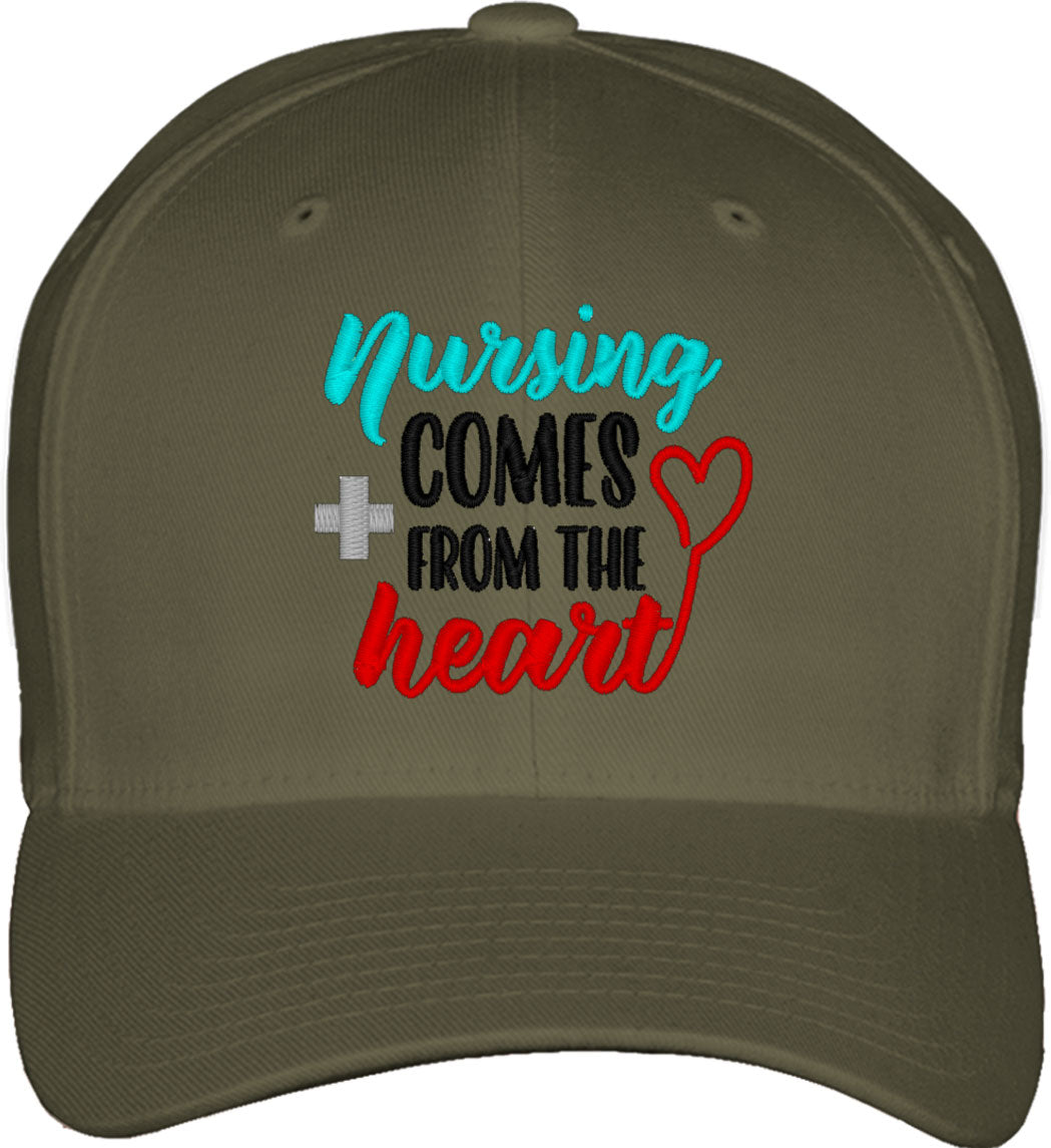 Nursing Comes From The Heart Fitted Baseball Cap