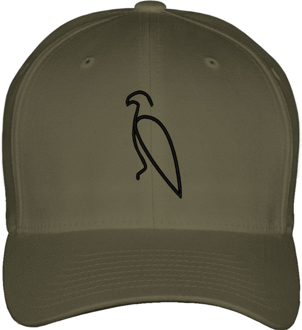 One Line Eagle Drawing Fitted Baseball Cap