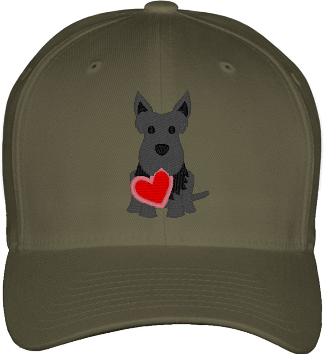 Scottie Puppy Dog Love Fitted Baseball Cap