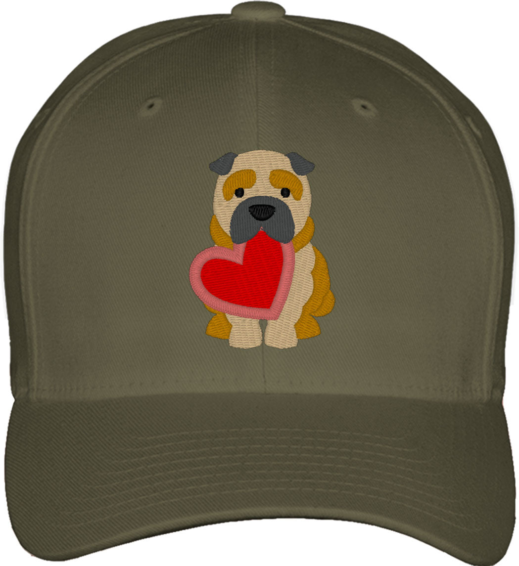 Shar Pei Puppy Dog Love Fitted Baseball Cap