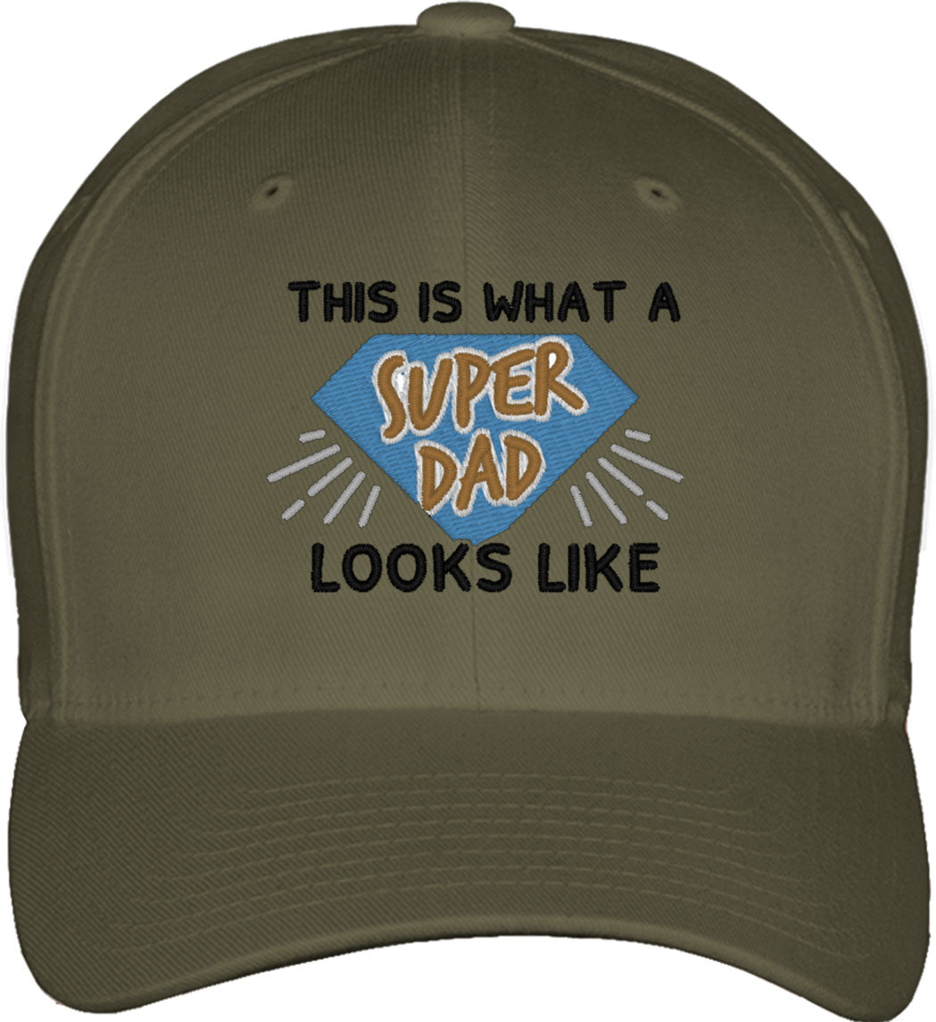 This Is What A Super Dad Looks Like Father's Day Fitted Baseball Cap