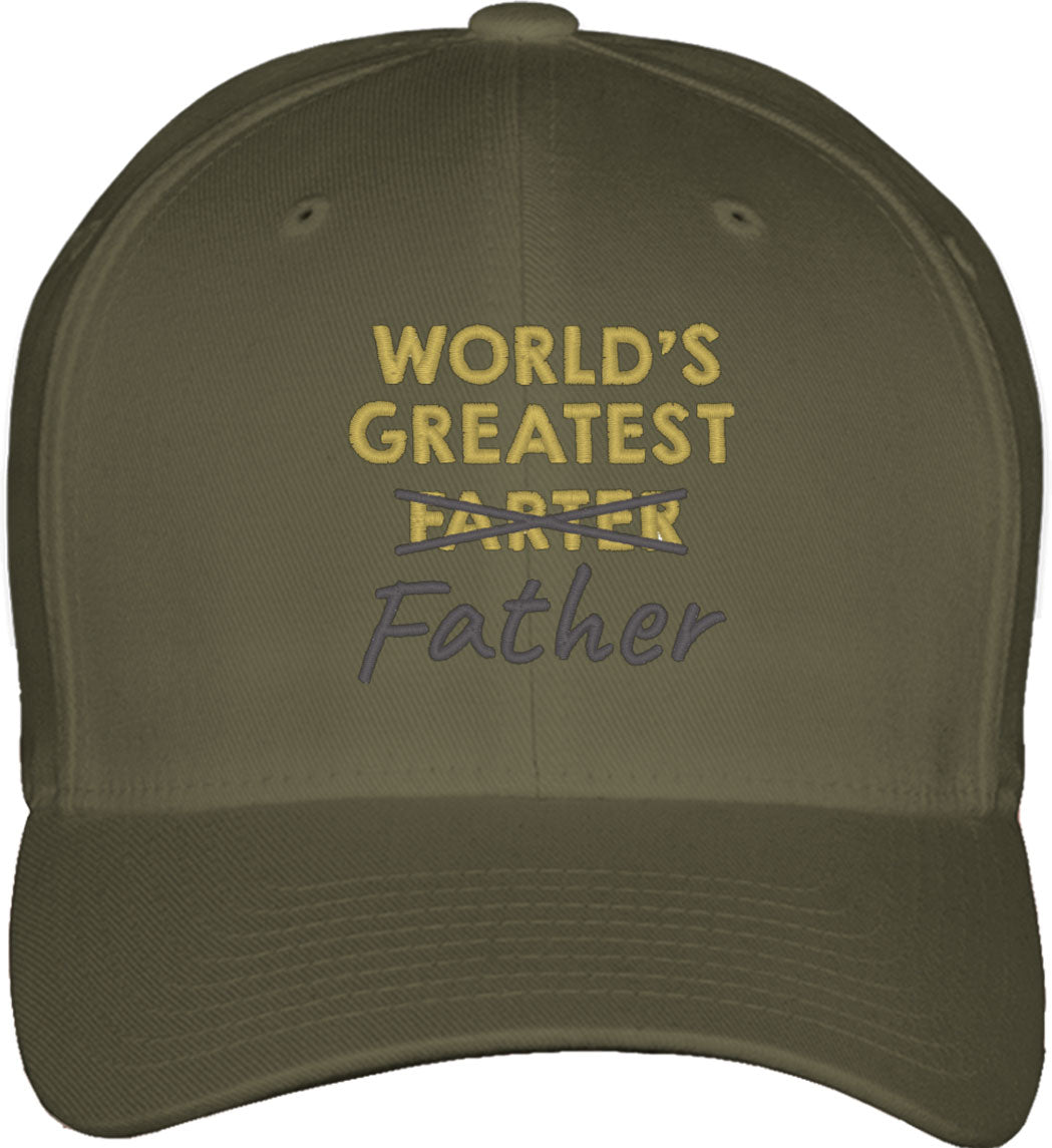 World's Greatest Farter Father Funny Father's Day  Fitted Baseball Cap