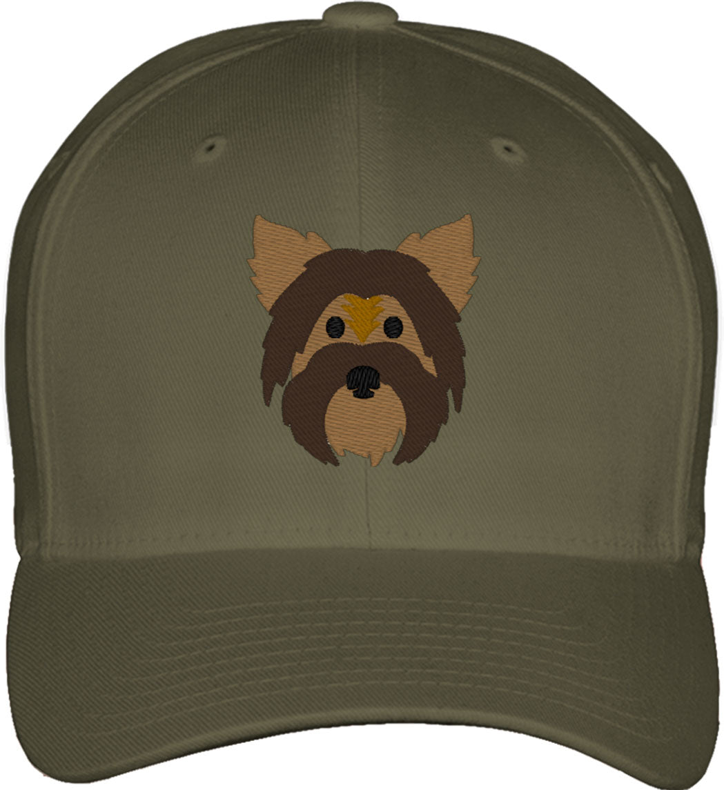 Yorkshire Dog Face Fitted Baseball Cap