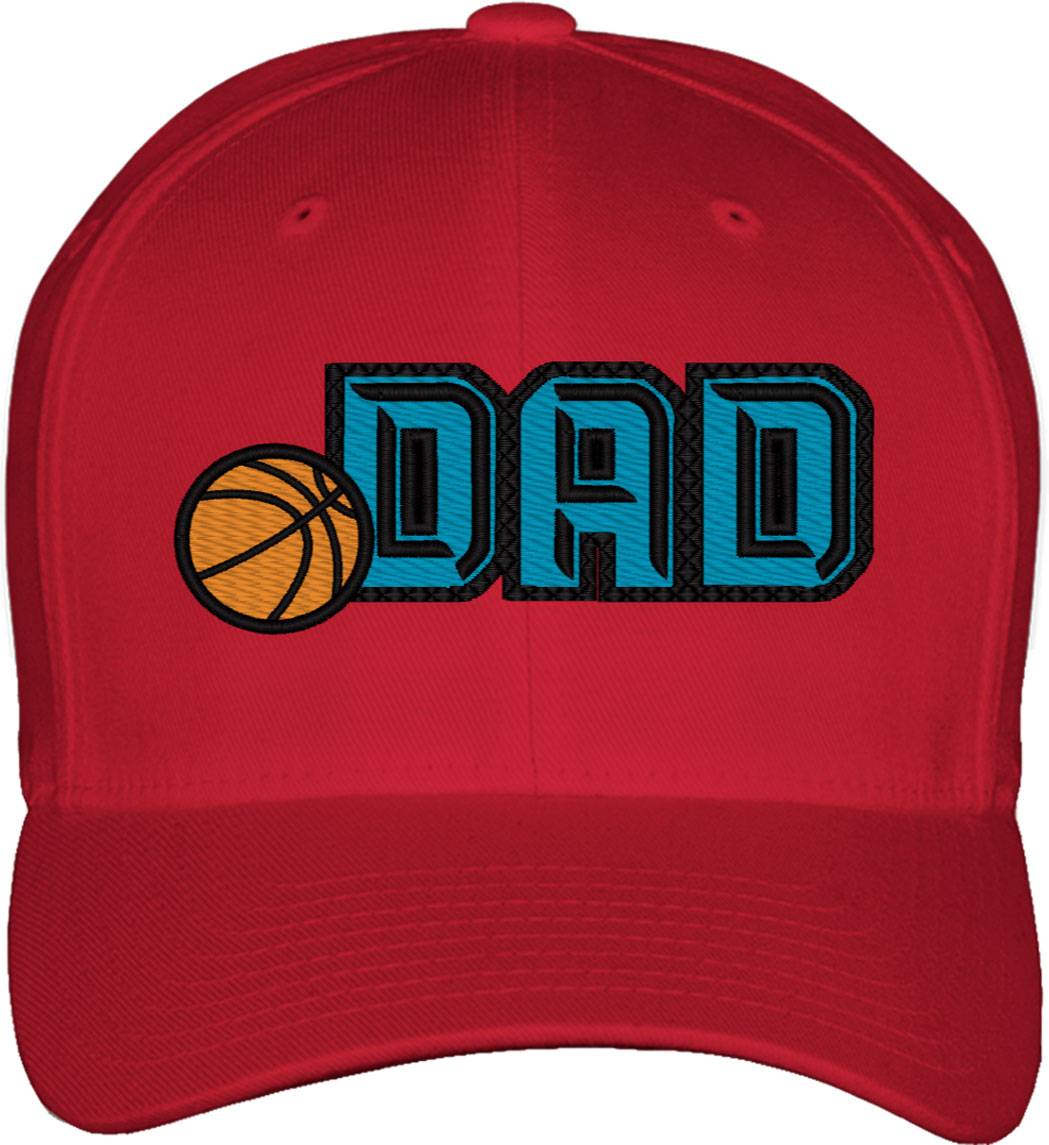Basketball Dad Father's Day Fitted Baseball Cap