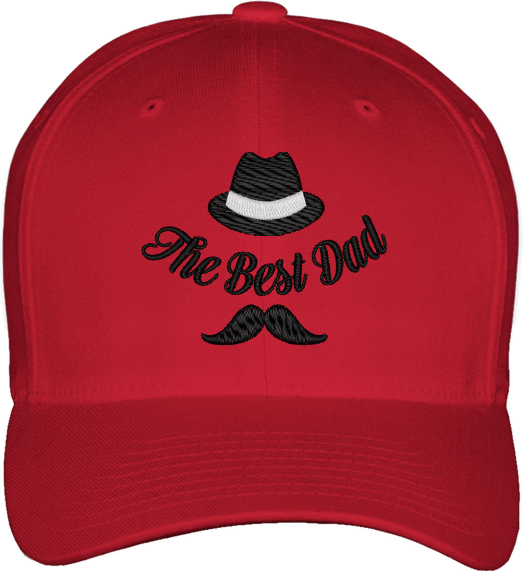 The Best Dad Hat and Mustache Father's Day Fitted Baseball Cap
