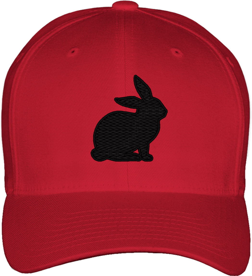 Bunny Silhouette Fitted Baseball Cap