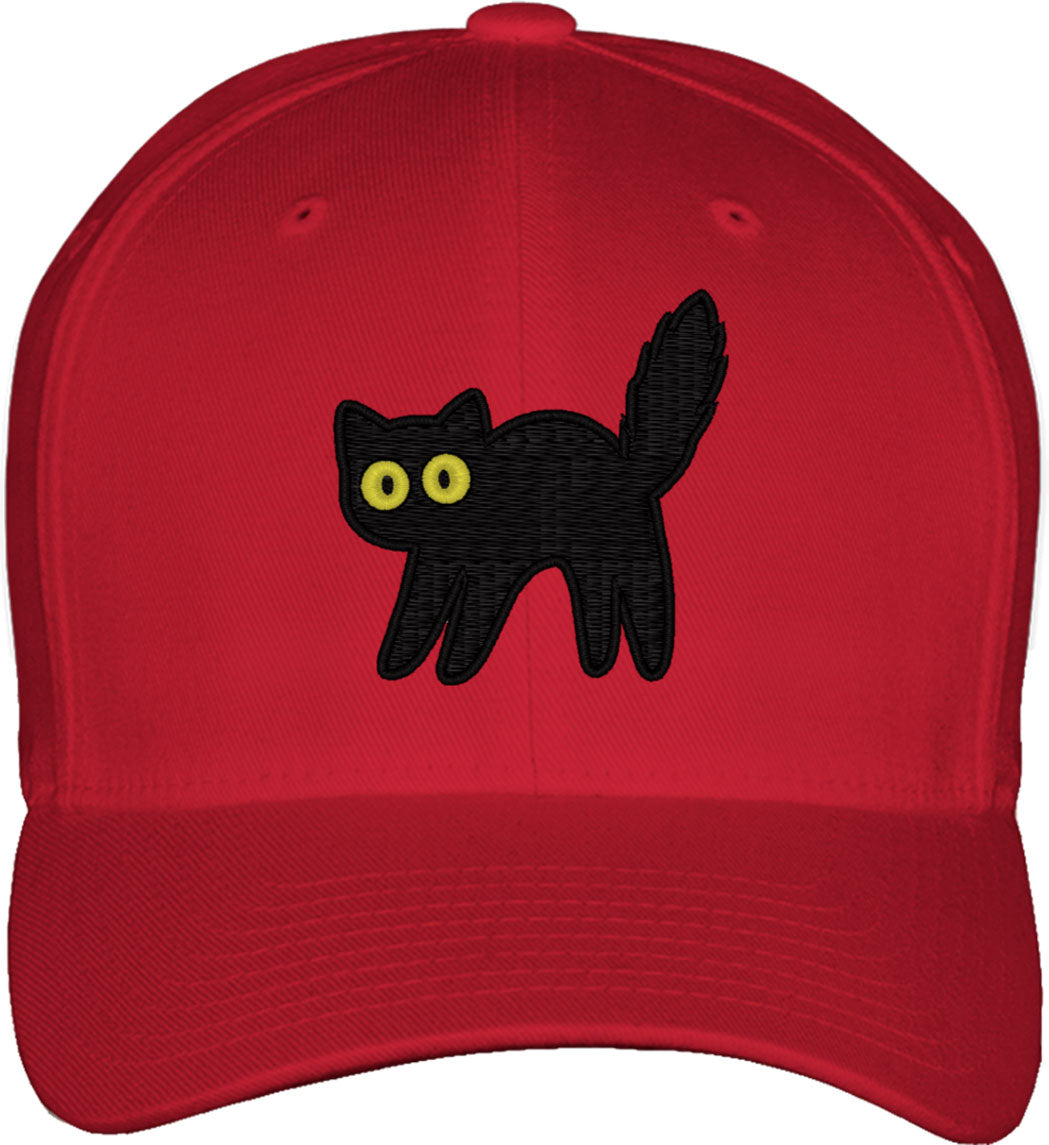 Black Cat Fitted Baseball Cap