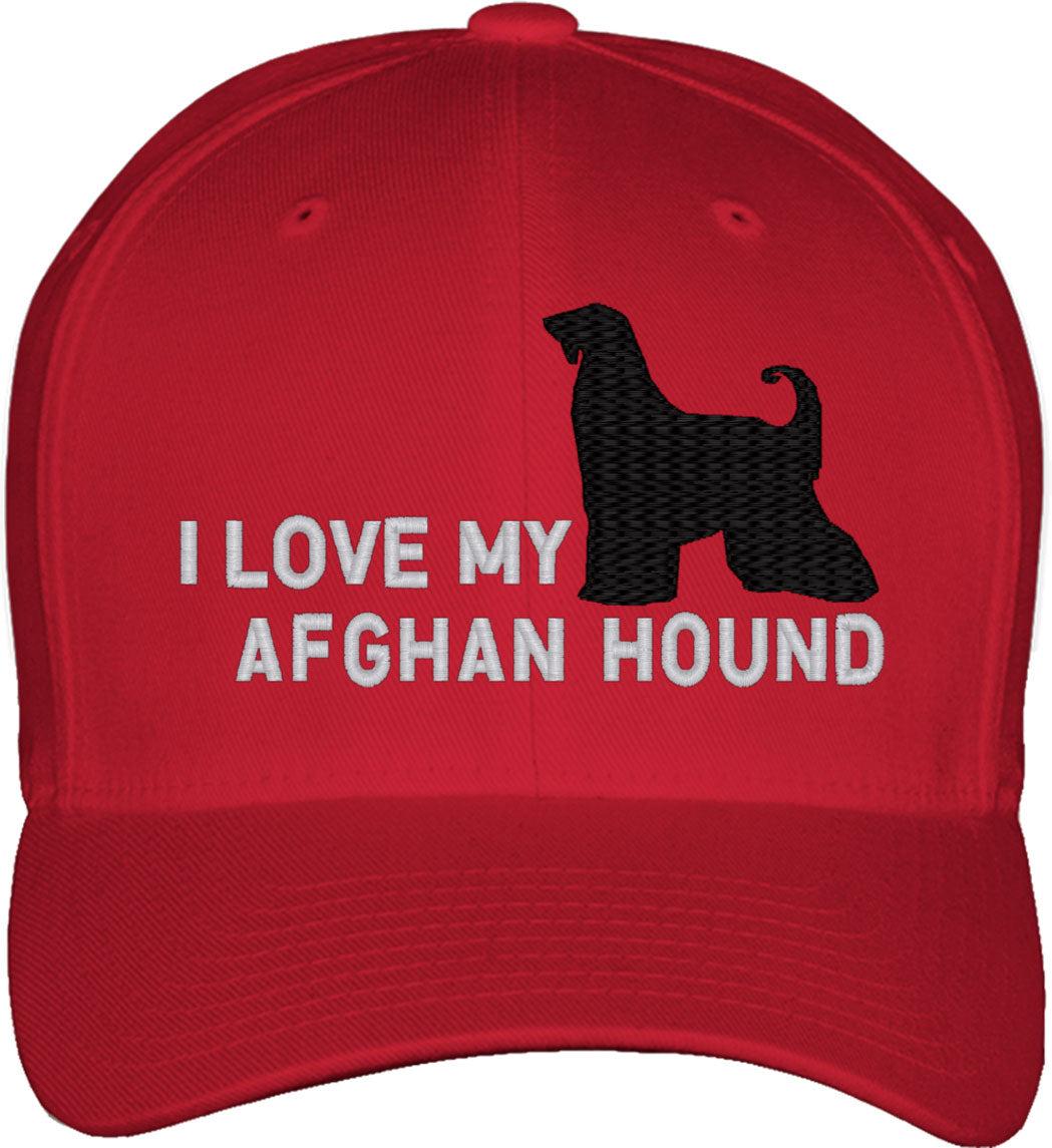 I Love My Afghan Hound Dog Fitted Baseball Cap