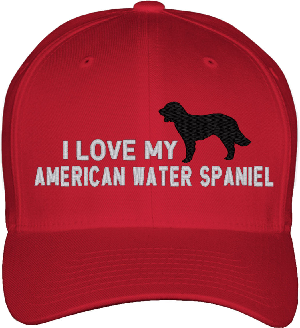 I Love My American Water Spaniel Dog Fitted Baseball Cap