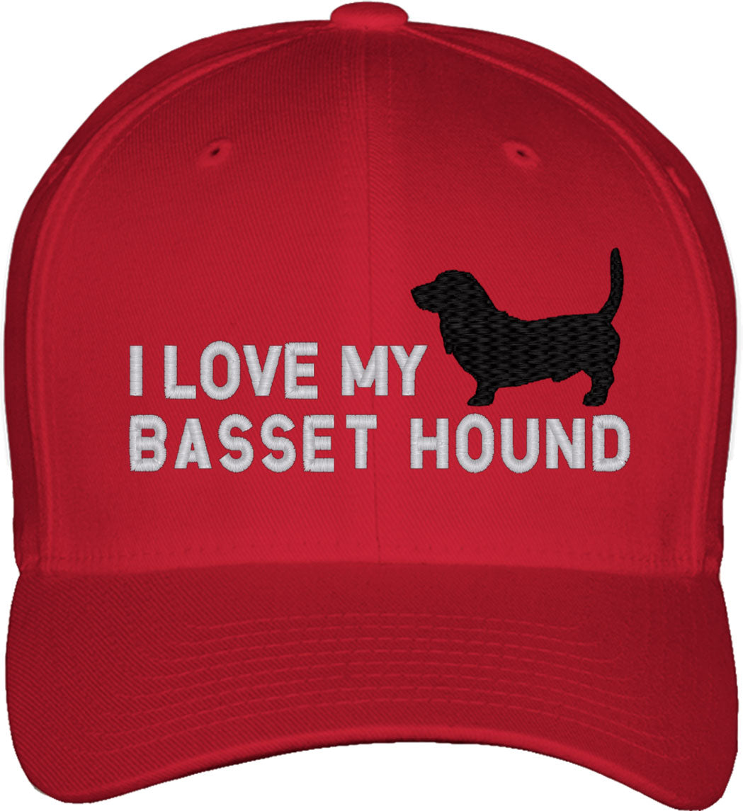 I Love My Basset Hound Dog Fitted Baseball Cap