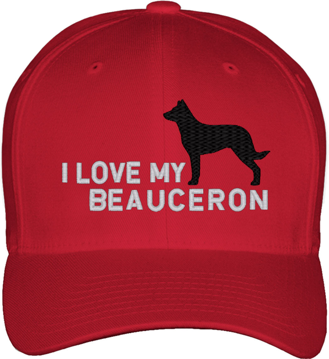 I Love My Beauceron Dog Fitted Baseball Cap