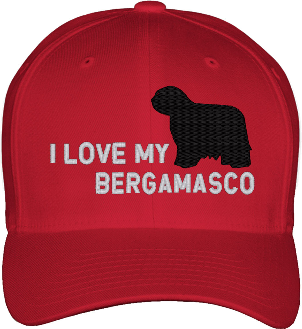 I Love My Bergamasco Dog Fitted Baseball Cap