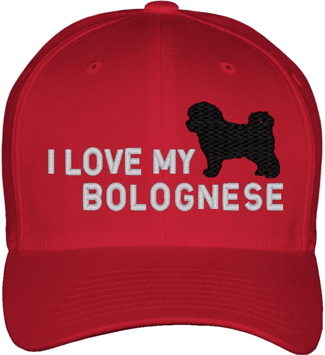 I Love My Bolognese Dog Fitted Baseball Cap