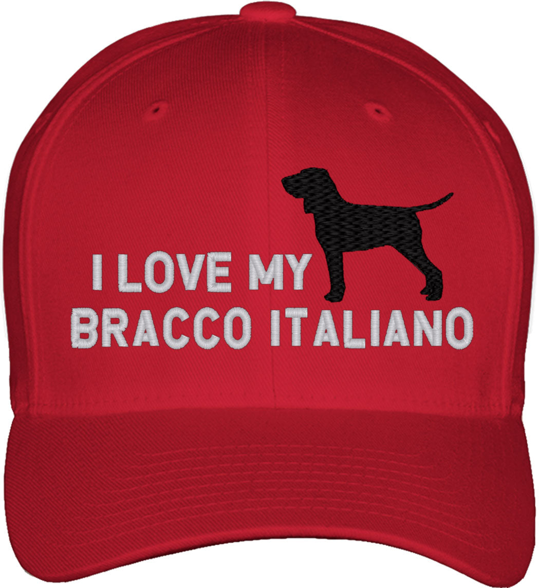 I Love My Bracco Italiano Dog Fitted Baseball Cap