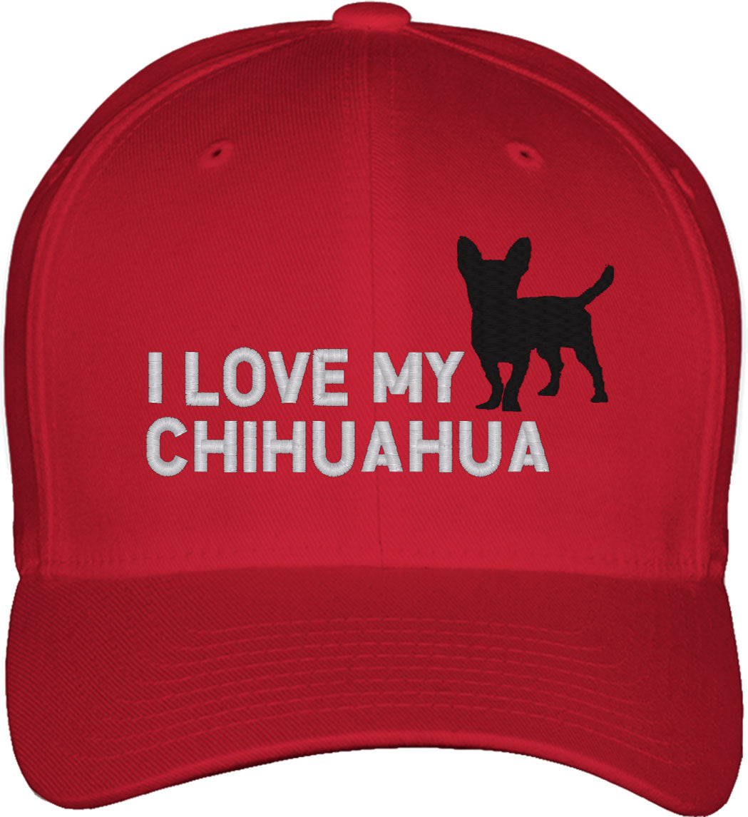 I Love My Chihuahua Dog Fitted Baseball Cap