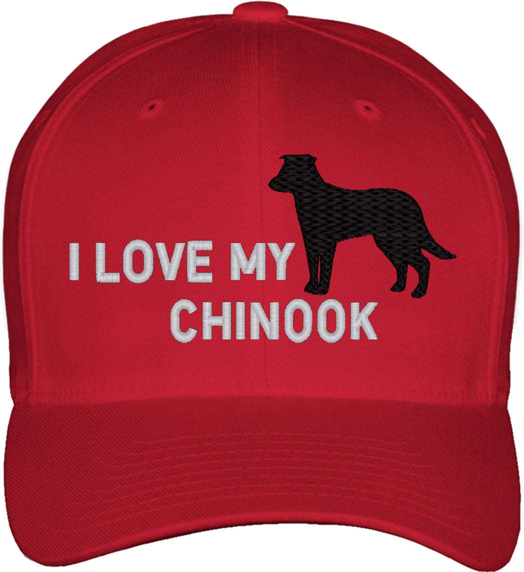 I Love My Chinook Dog Fitted Baseball Cap